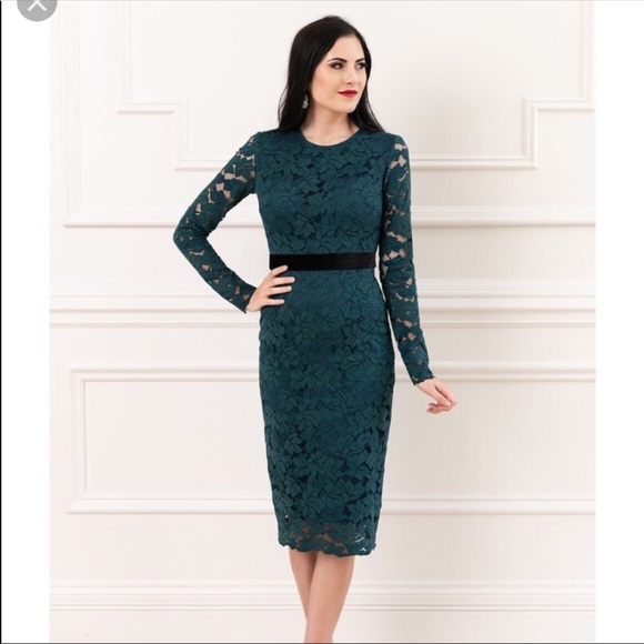 rachel parcell Dresses & Skirts - Rachel Parcell | Emerald Green Lace Dress